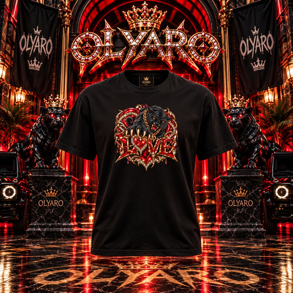 OLYARO -T-Shirt Black Edition Love