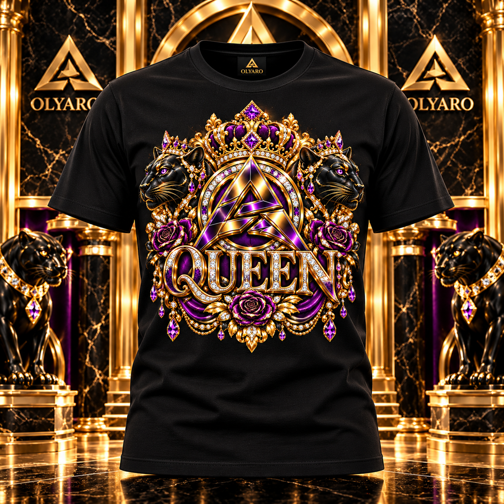 OLYARO -T-Shirt Black Edition Queen