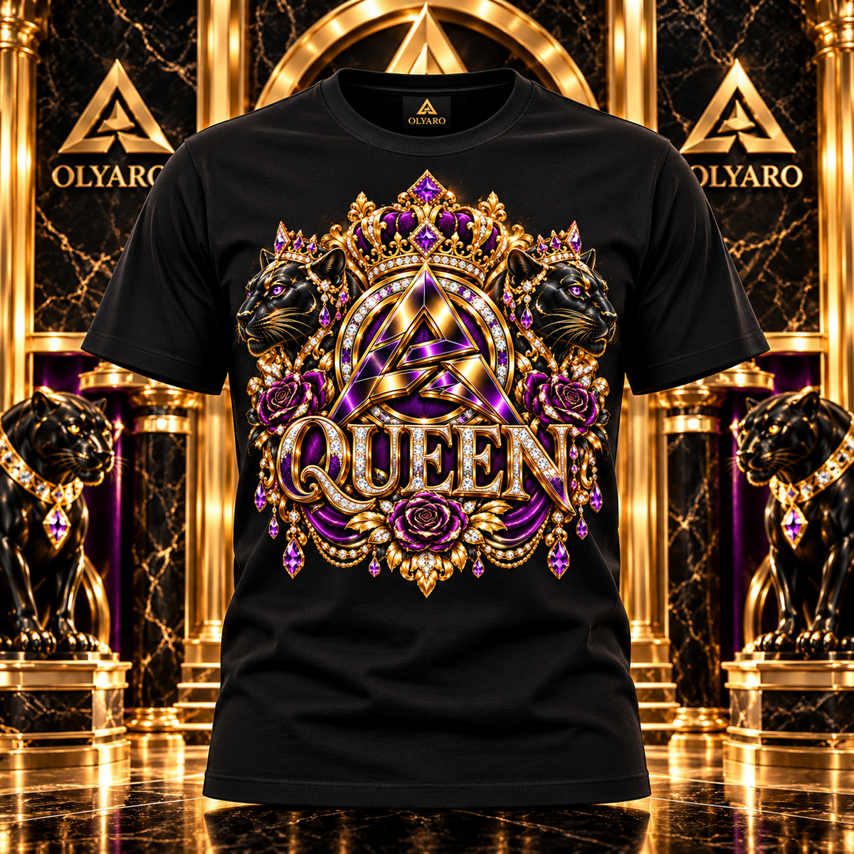 OLYARO -T-Shirt Black Edition Queen