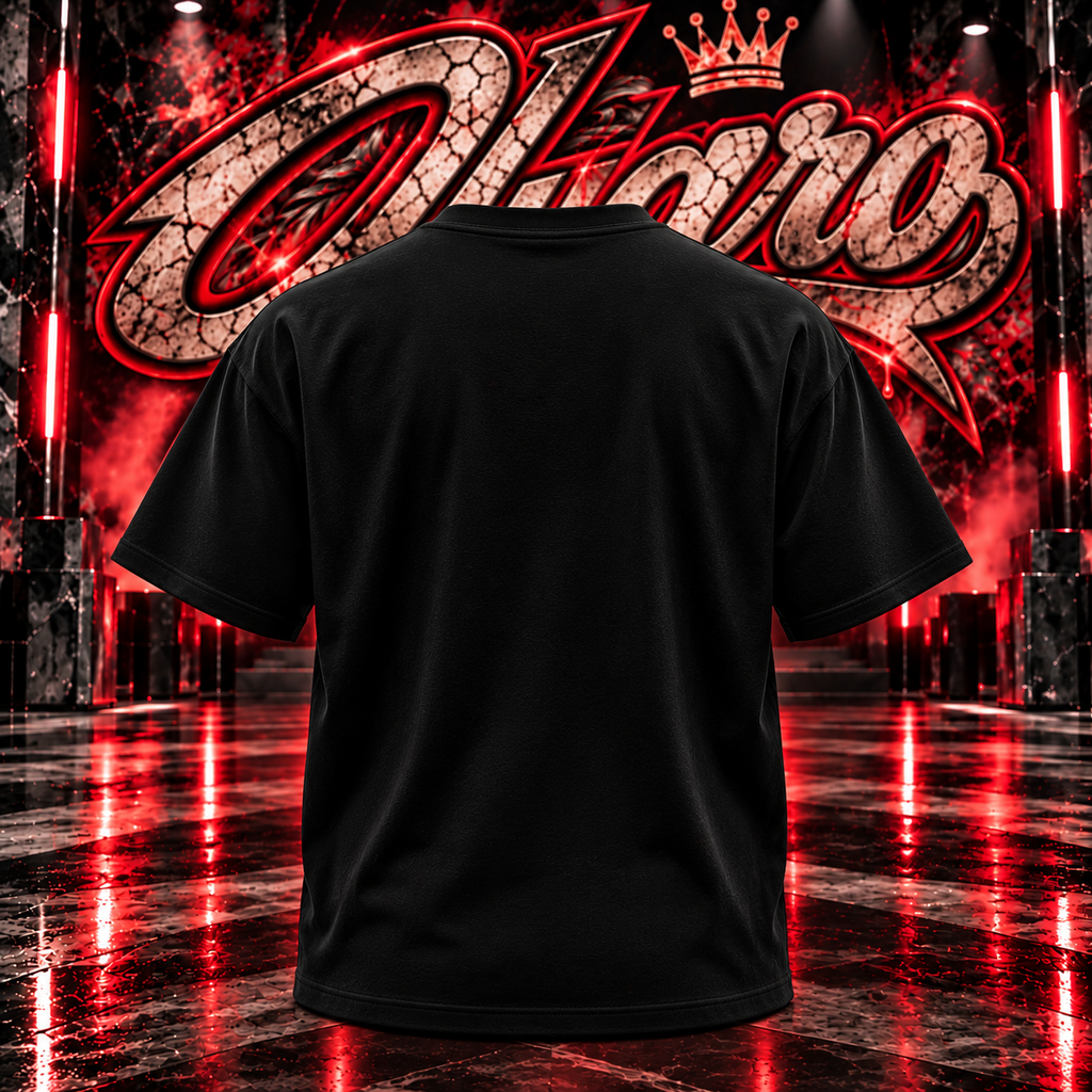 OLYARO - T-Shirt Black Edition Skulls Red