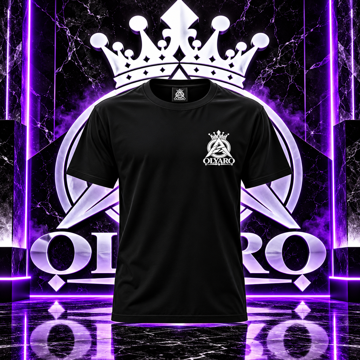 OLYARO -T-Shirt Black Edition Classic King White/Small