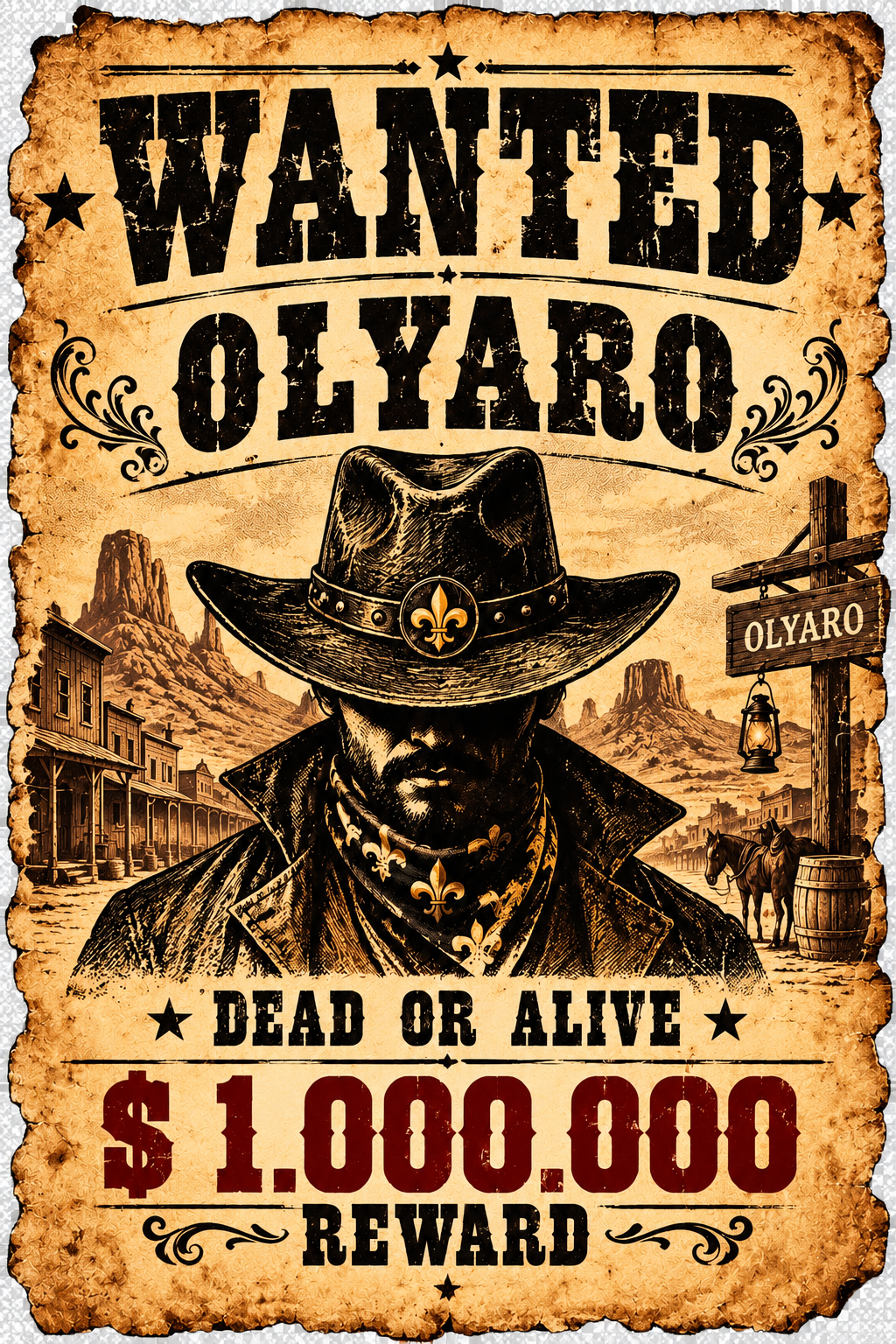 OLYARO -T-Shirt Black Edition Wanted