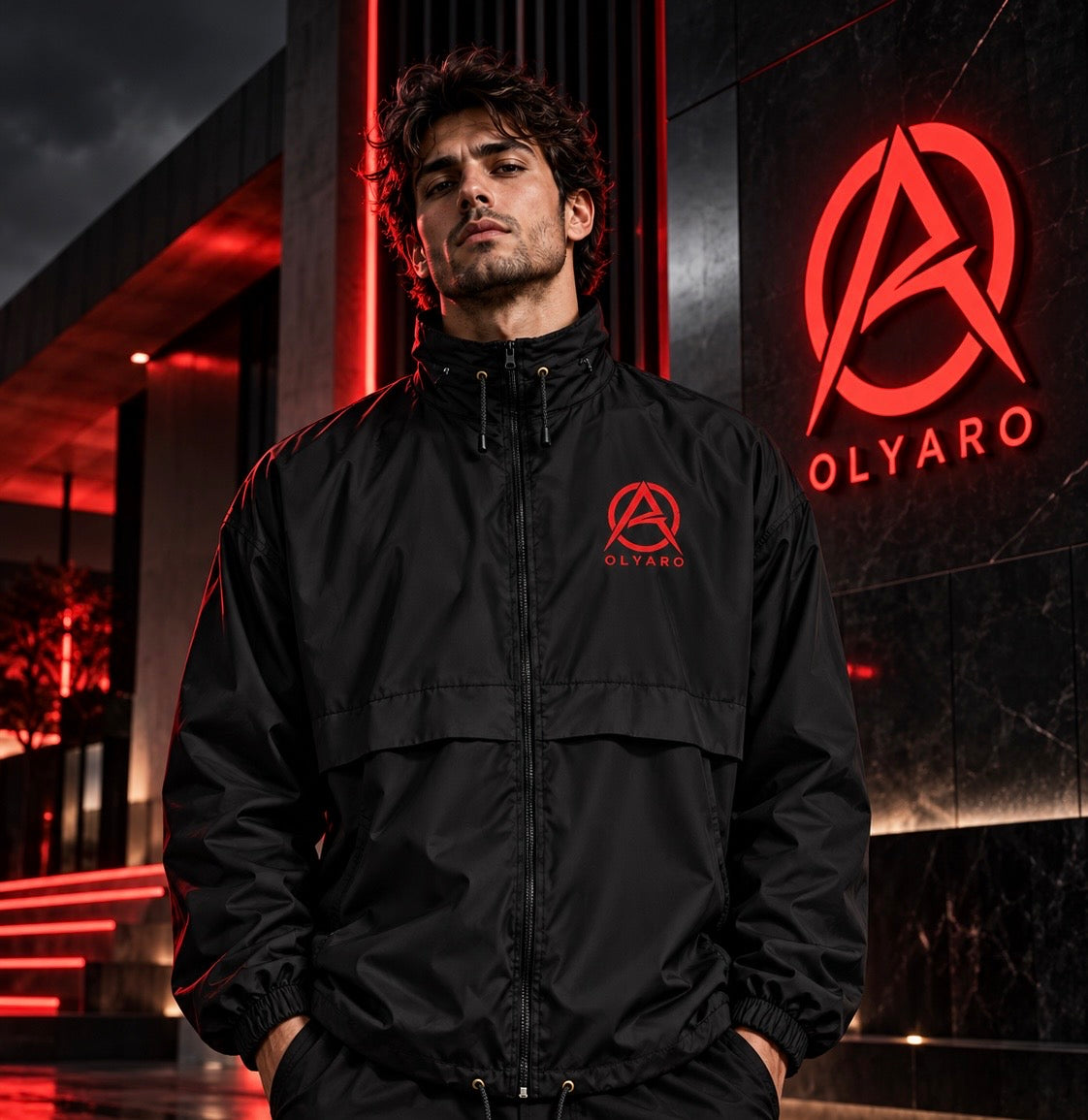 Coupe-vent OLYARO Black/Red