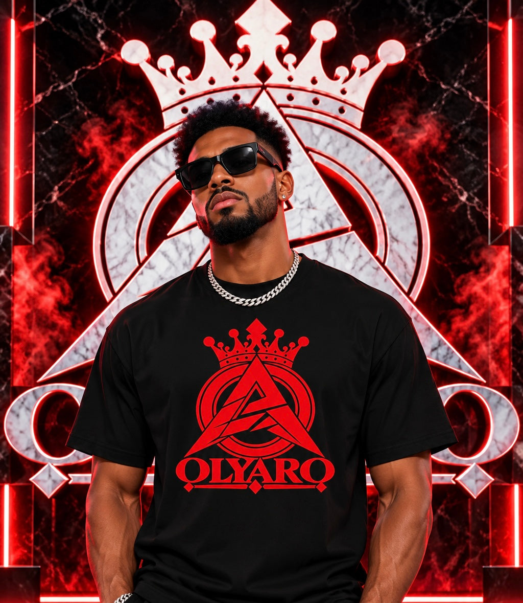 OLYARO -T-Shirt Black Edition Classic King Red