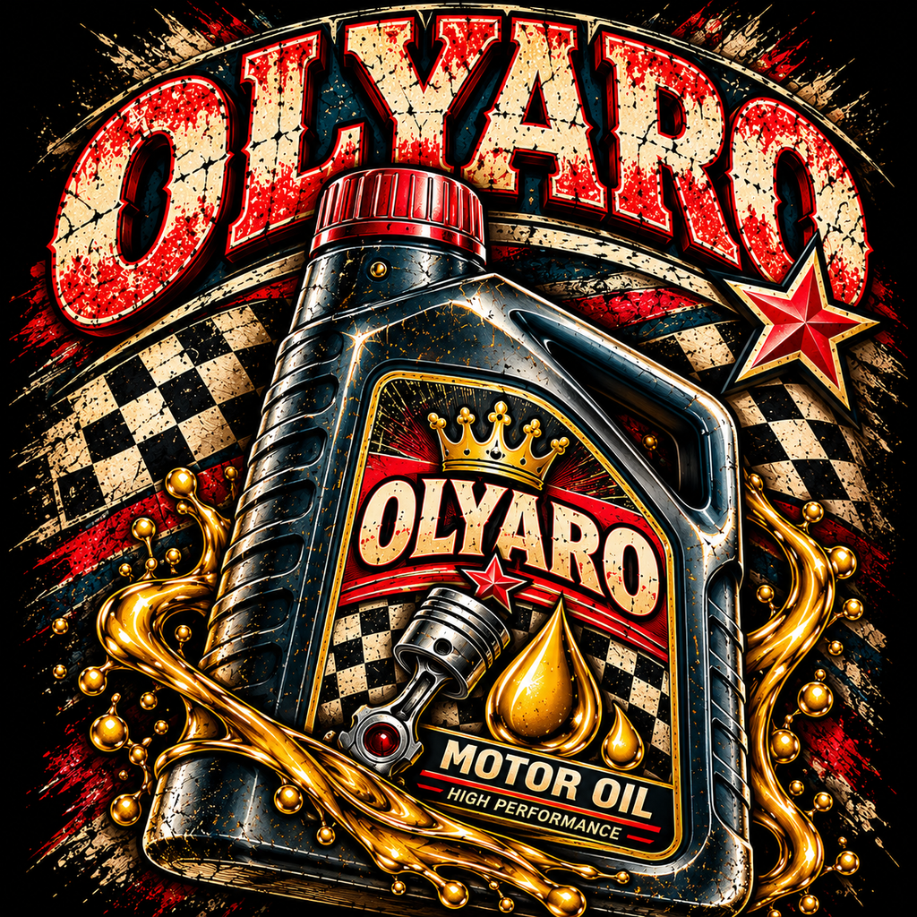 OLYARO -T-Shirt Edition Black Vintage Oil