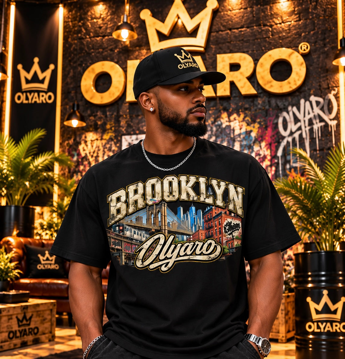 OLYARO -T-Shirt Black Edition Brooklyn