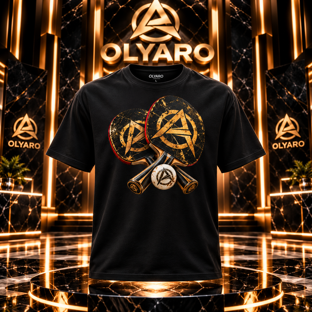 OLYARO -T-Shirt Black Edition Ping Pong