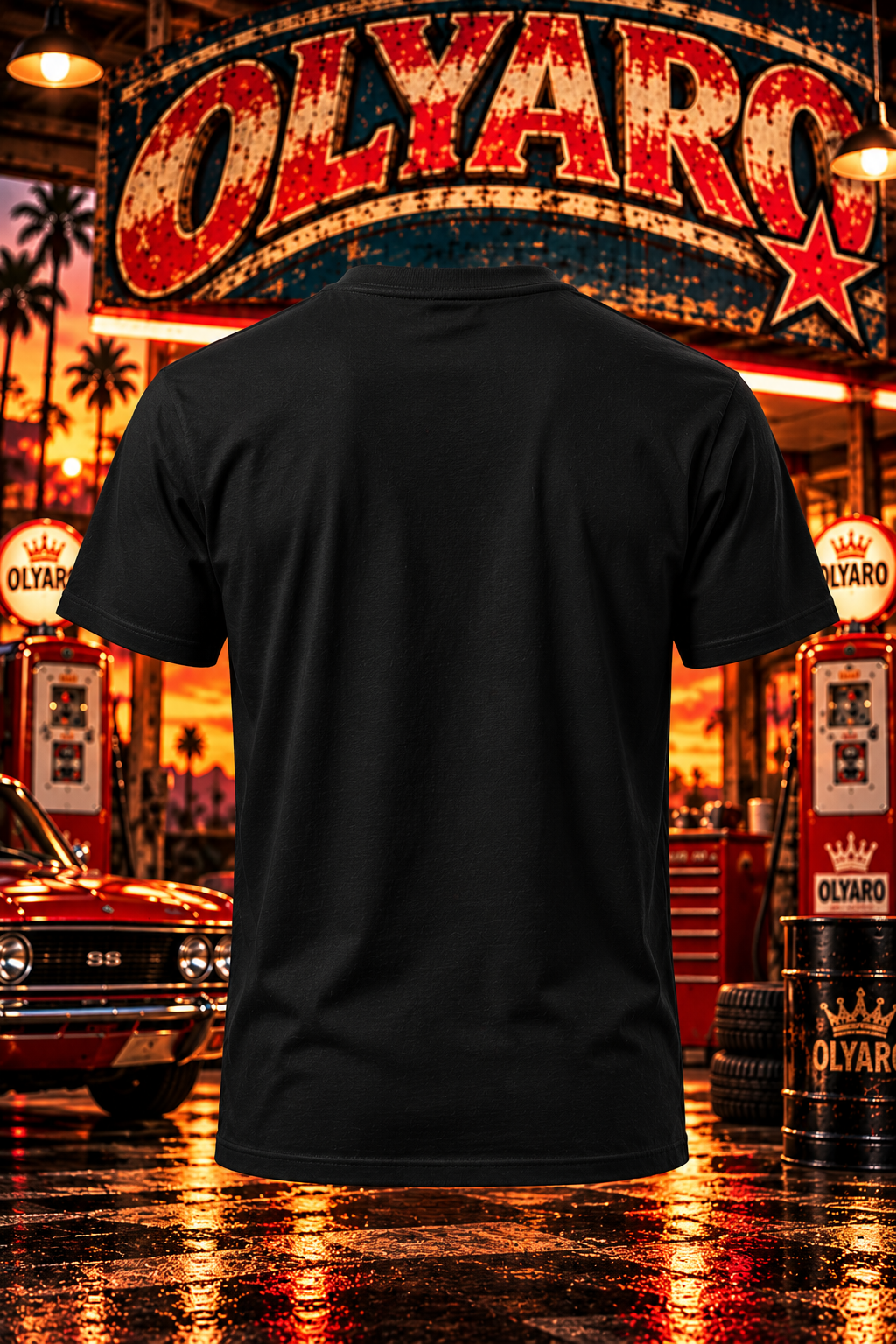 OLYARO -T-Shirt Black Edition Vintage Station
