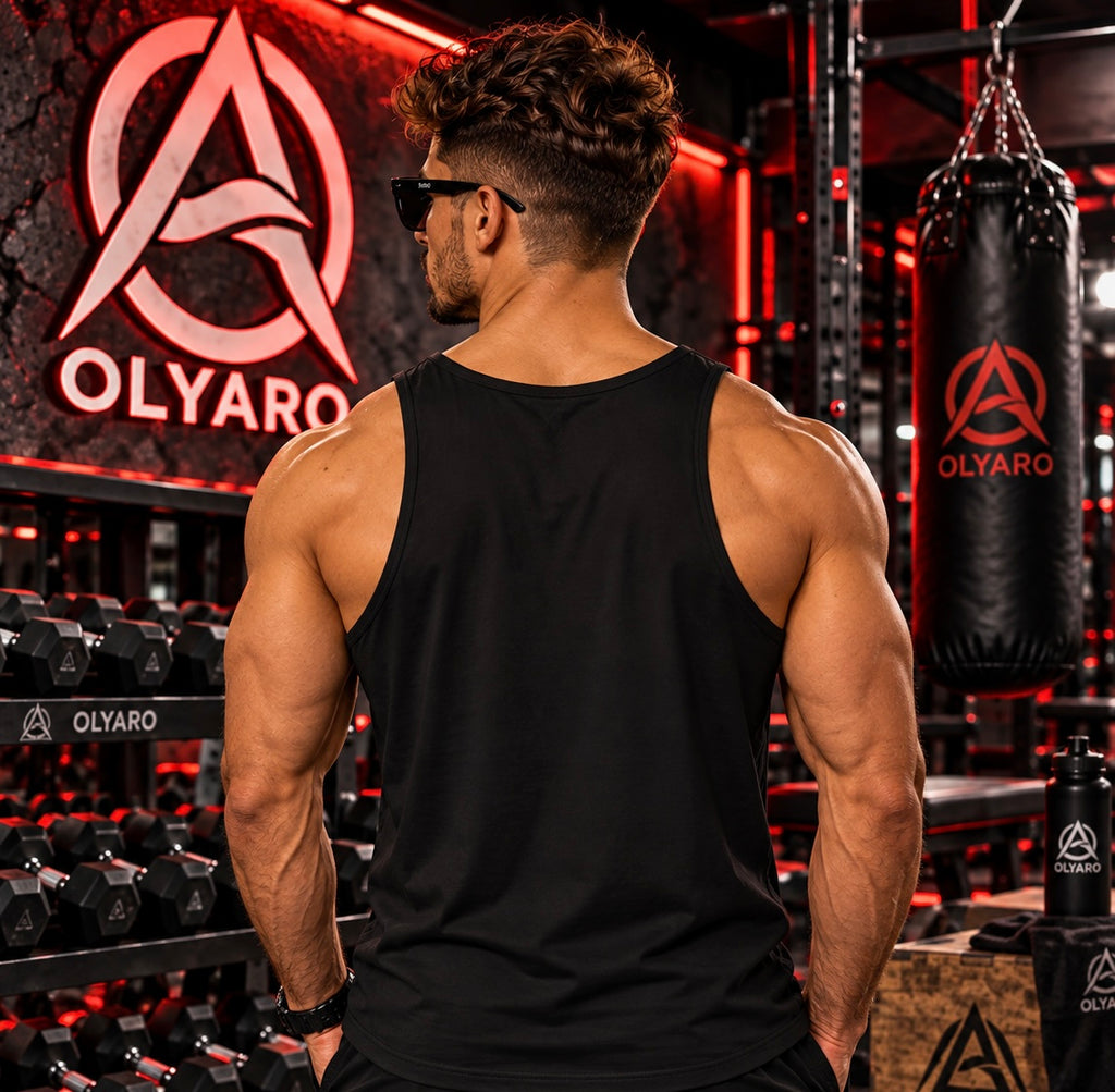 Débardeur OLYARO BLACK Edition bras de fer
