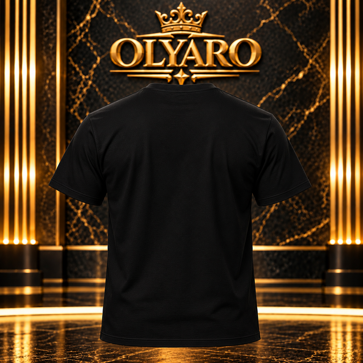 OLYARO -T-Shirt Black Edition Stars