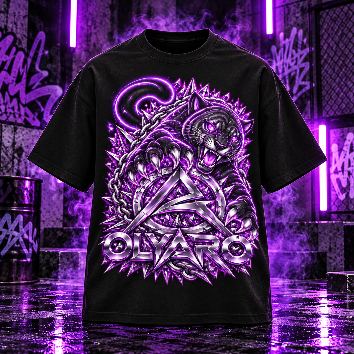 OLYARO T-shirt Black Edition Classic/Purple
