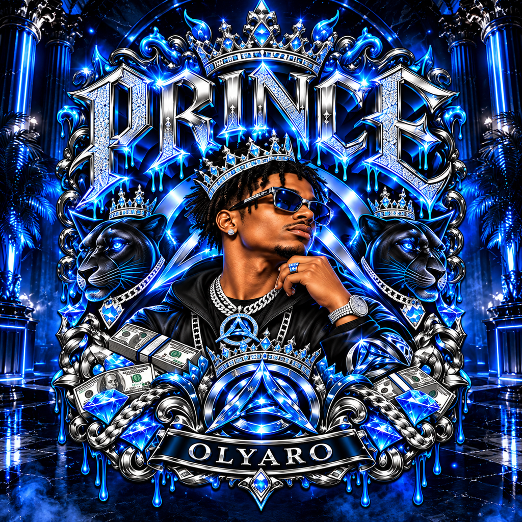 OLYARO -T-Shirt Black Edition Prince