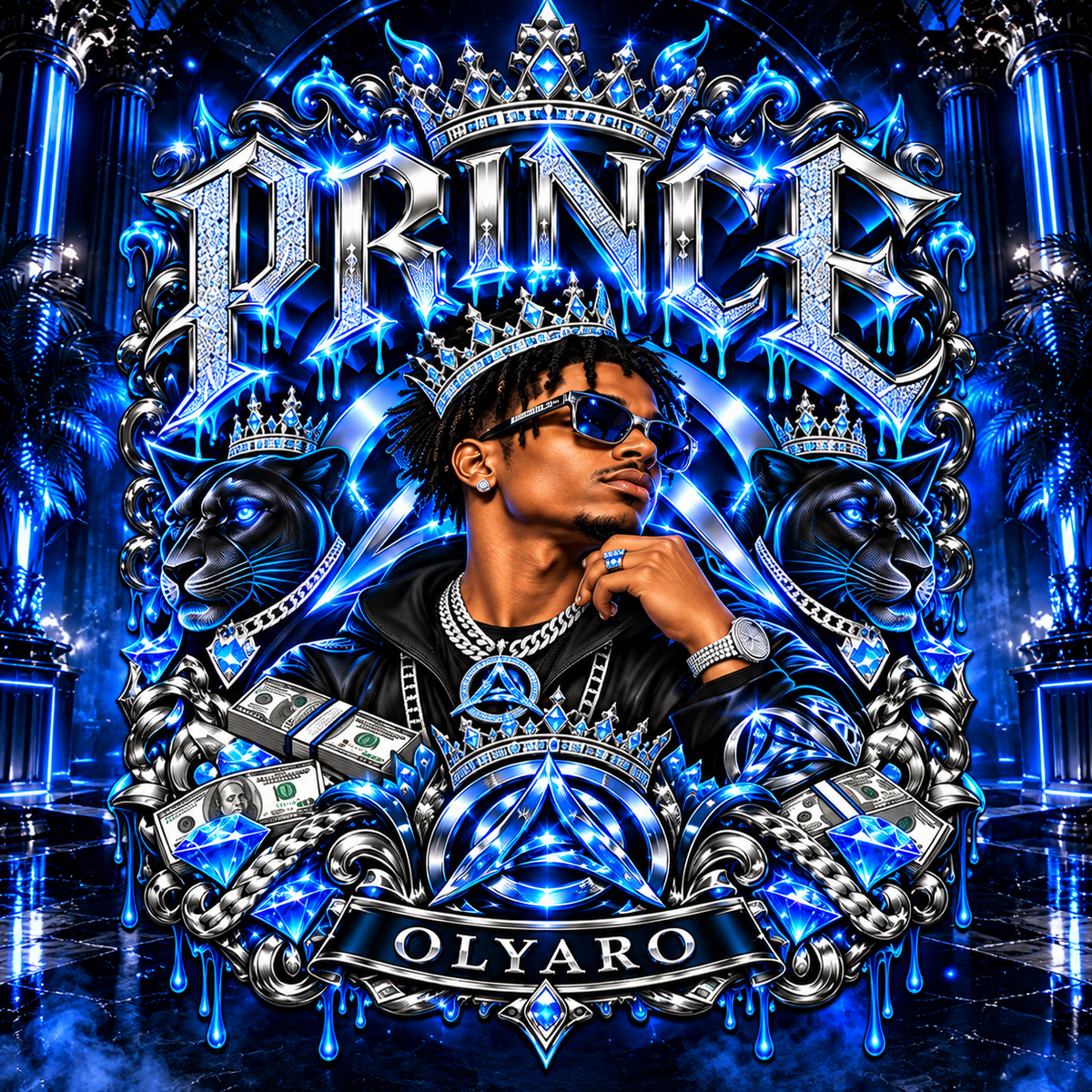 OLYARO -T-Shirt Black Edition Prince