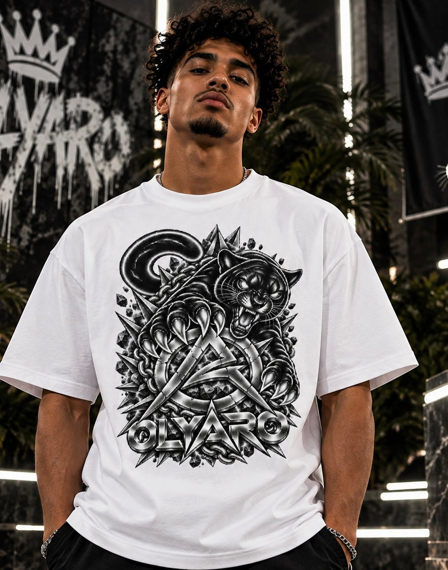 OLYARO -T-Shirt White Edition Classic/Black