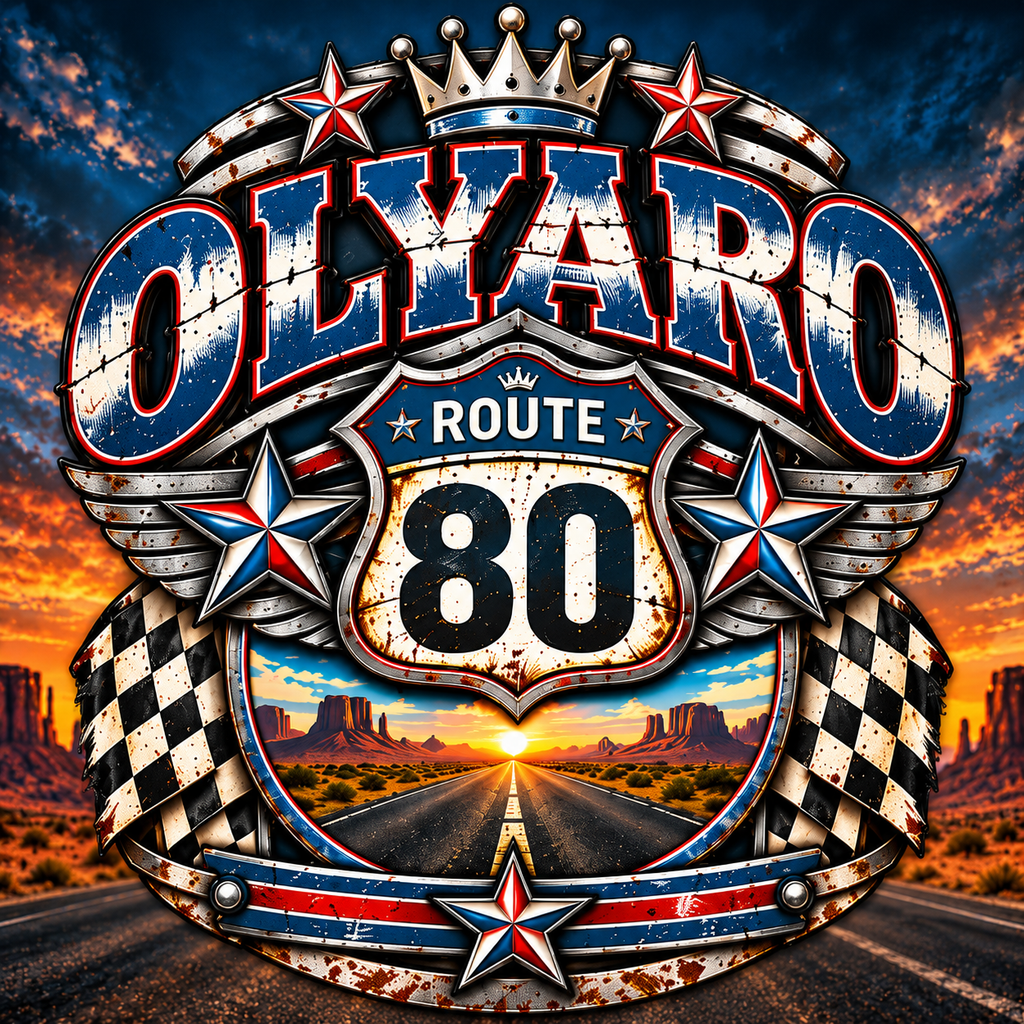 OLYARO -T-Shirt Black Edition Route 80