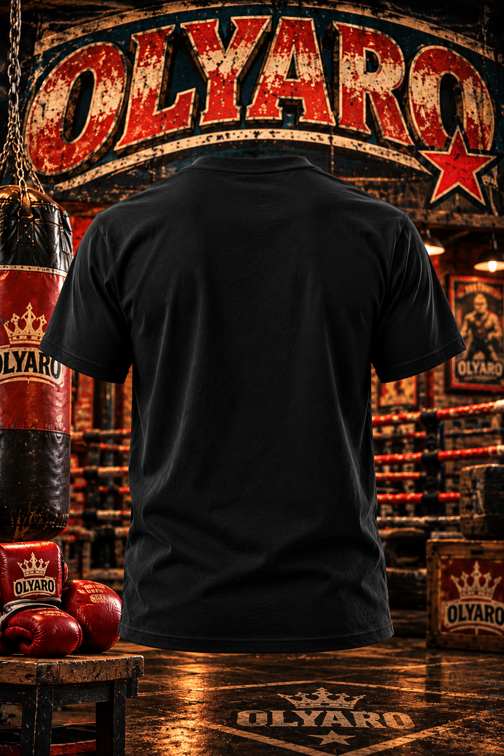 OLYARO -T-Shirt Black Edition Vintage Boxinng