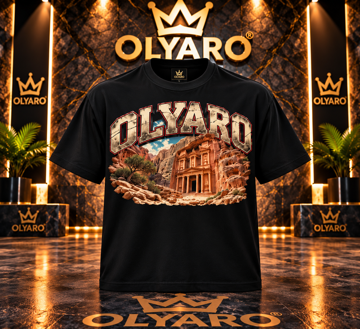 OLYARO -T-Shirt Black Edition Petra