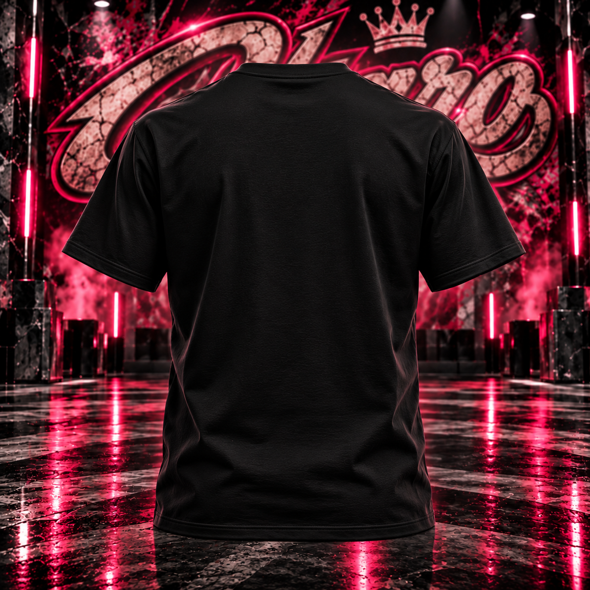 OLYARO -T-Shirt Black Edition Skulls Pink