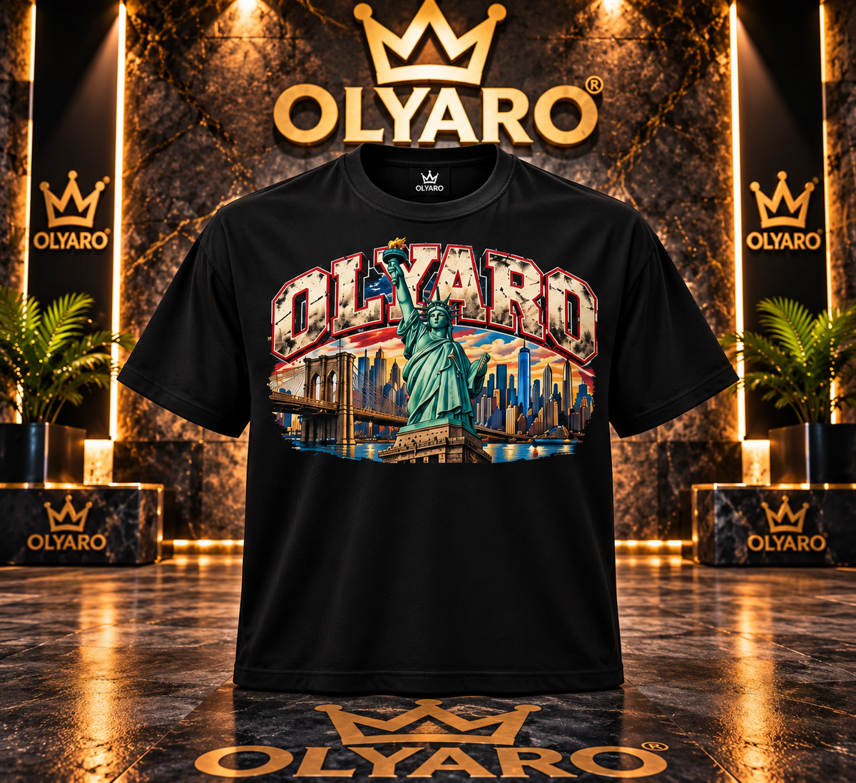 OLYARO -T-Shirt Black Edition Statue