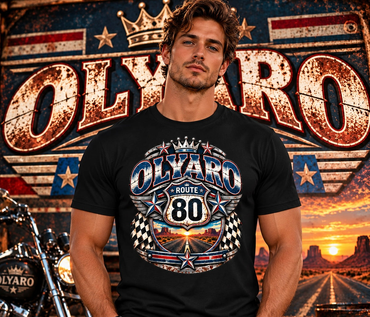 OLYARO -T-Shirt Black Edition Route 80