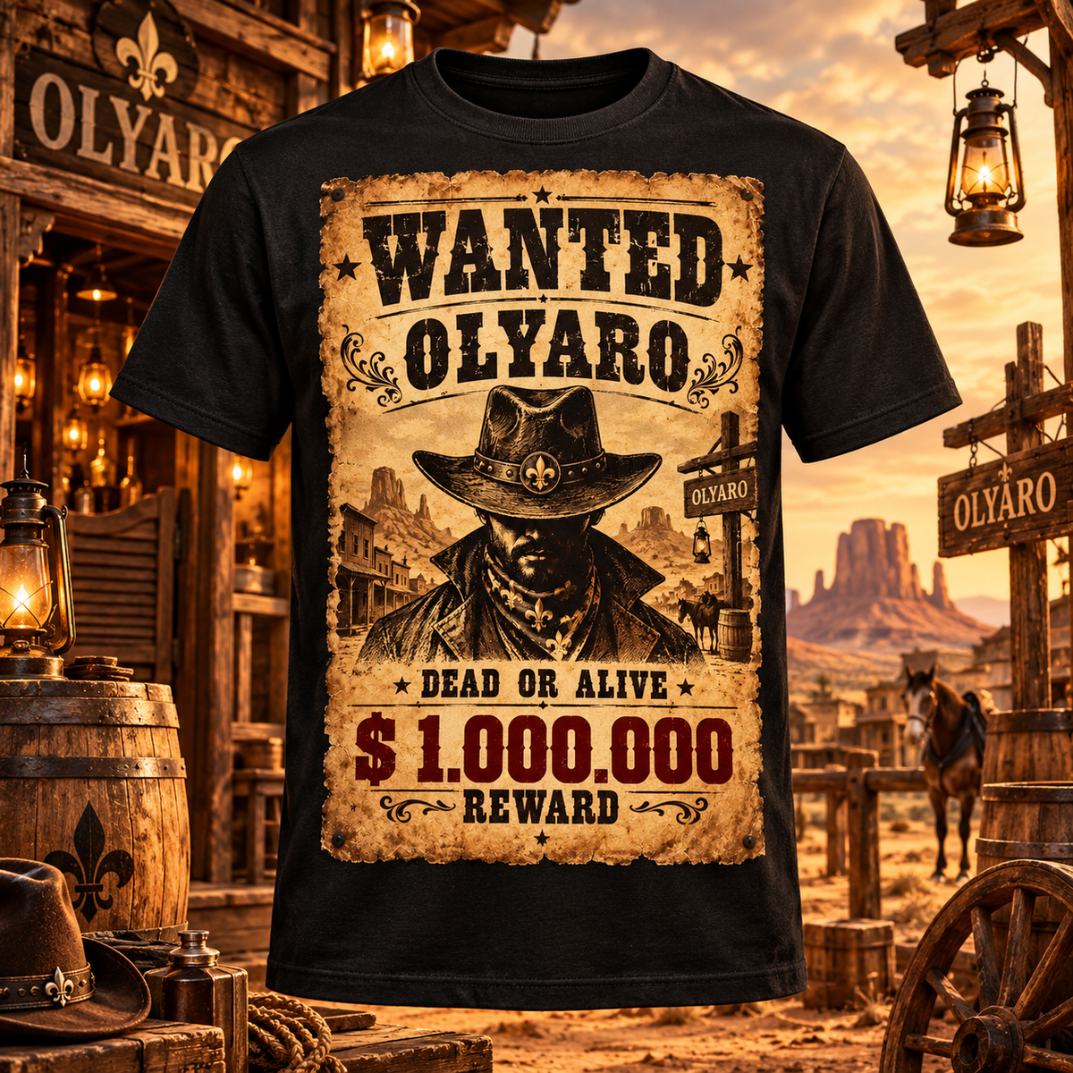 OLYARO -T-Shirt Black Edition Wanted