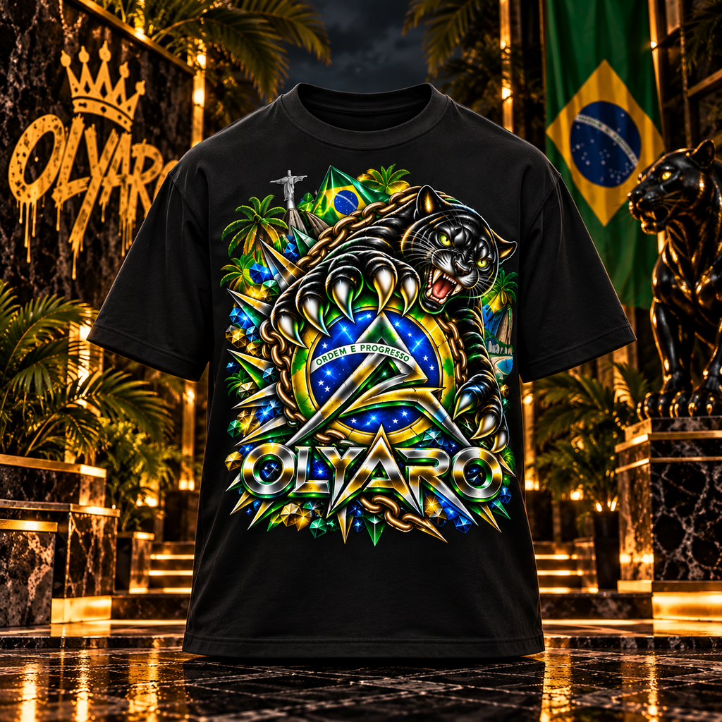 OLYARO -T-Shirt Black Edition Brésil