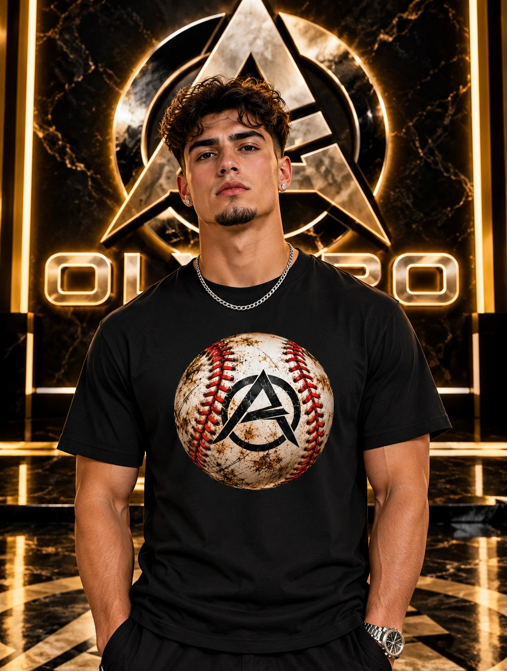 OLYARO -T-Shirt Black Edition Baseball