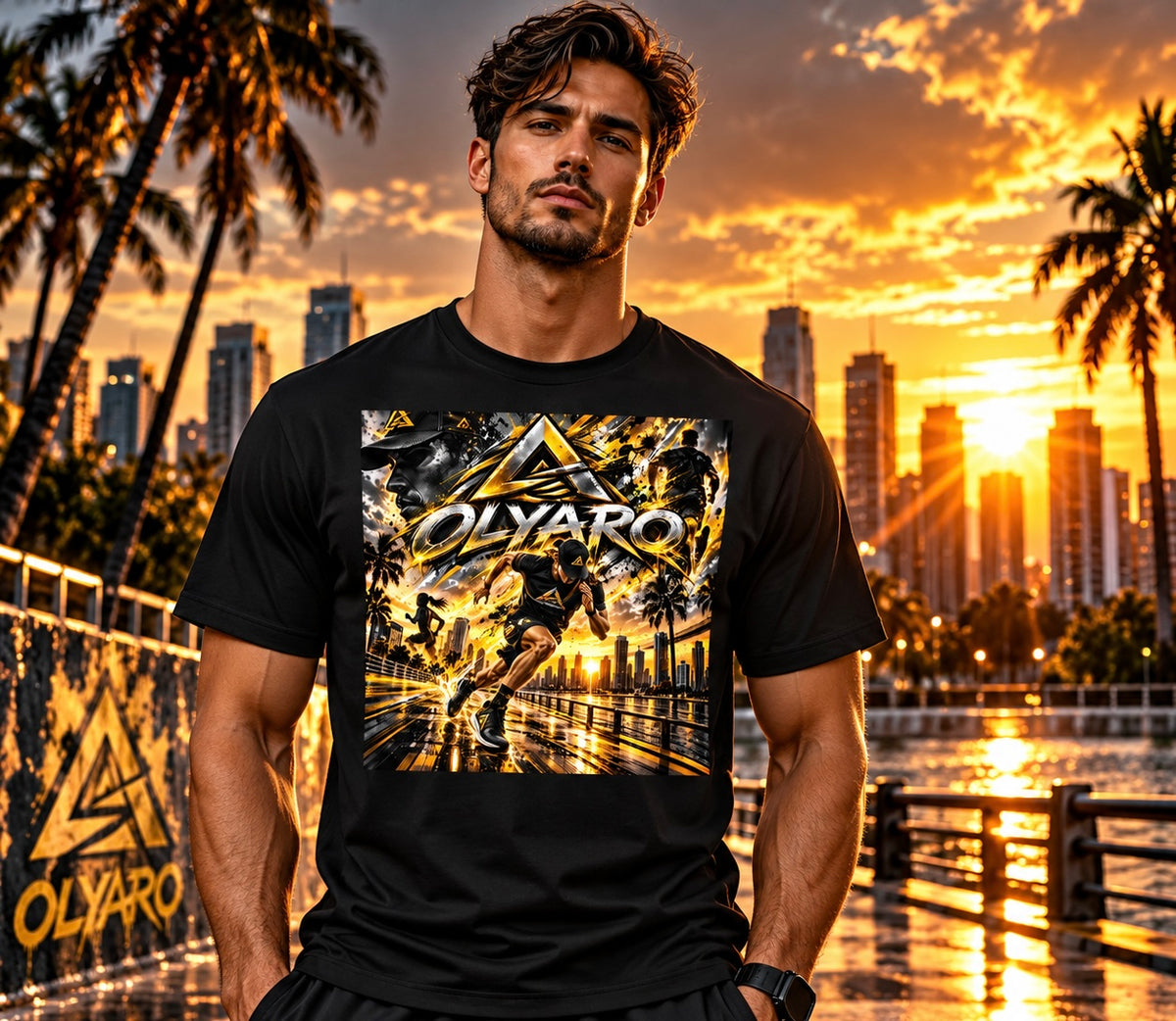 OLYARO T-Shirt Black Edition Running
