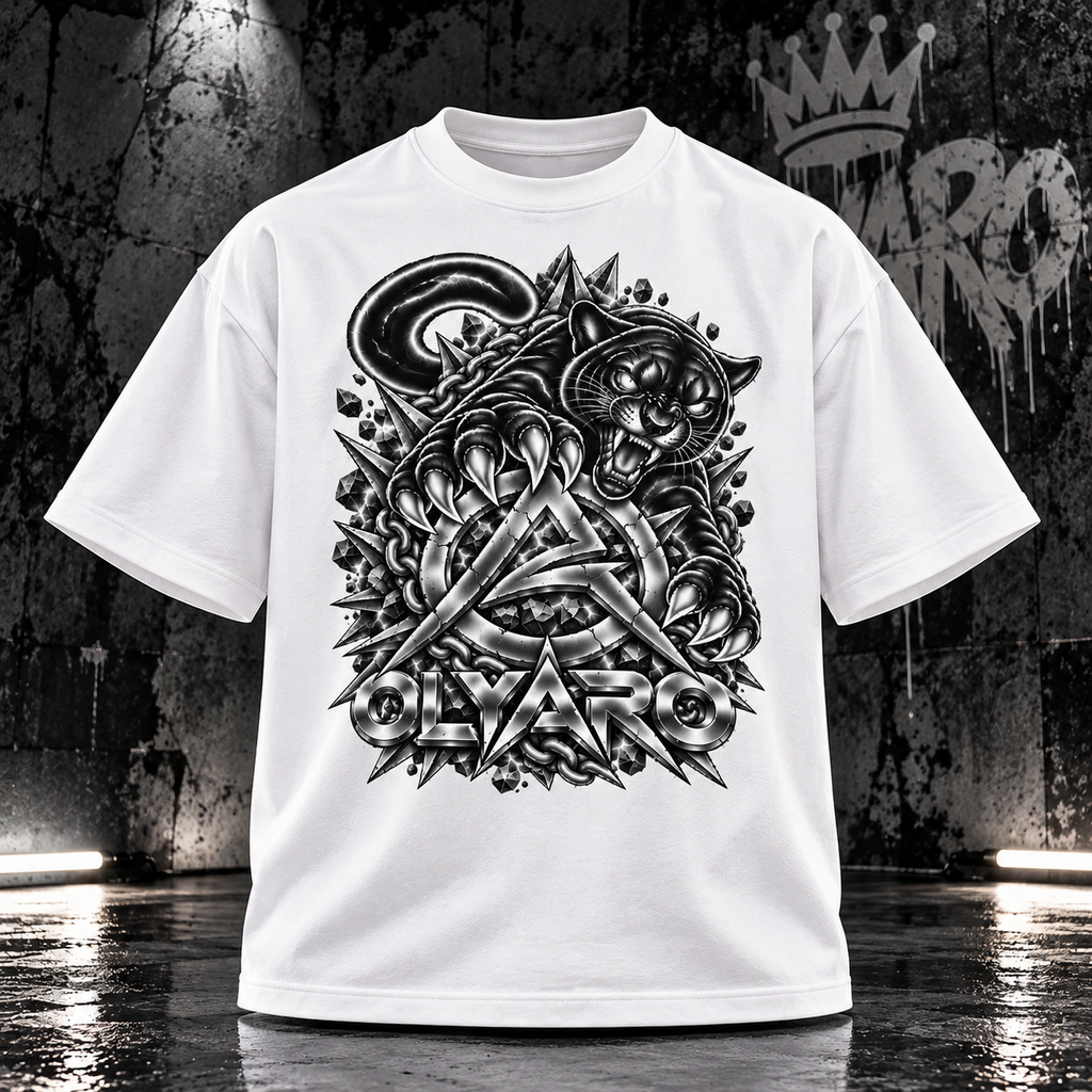 OLYARO -T-Shirt White Edition Classic/Black