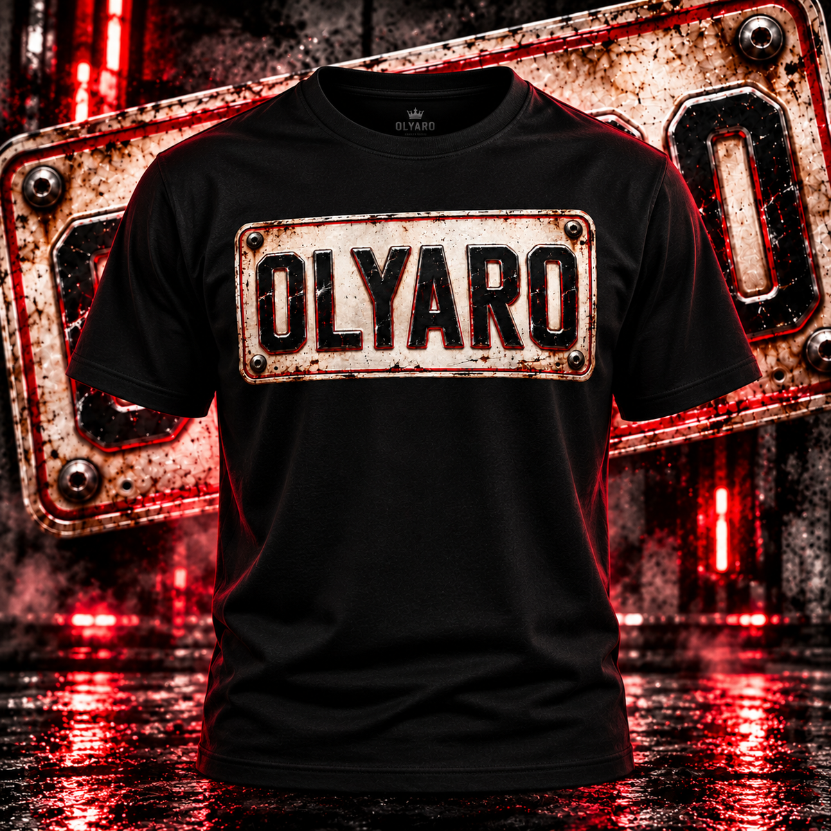 OLYARO -T-Shirt Black Edition Plaque