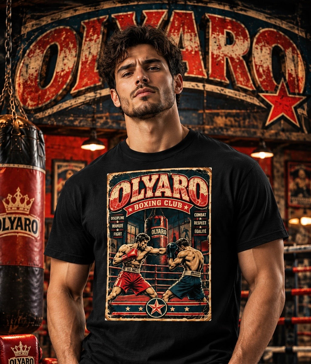 OLYARO -T-Shirt Black Edition Vintage Boxinng