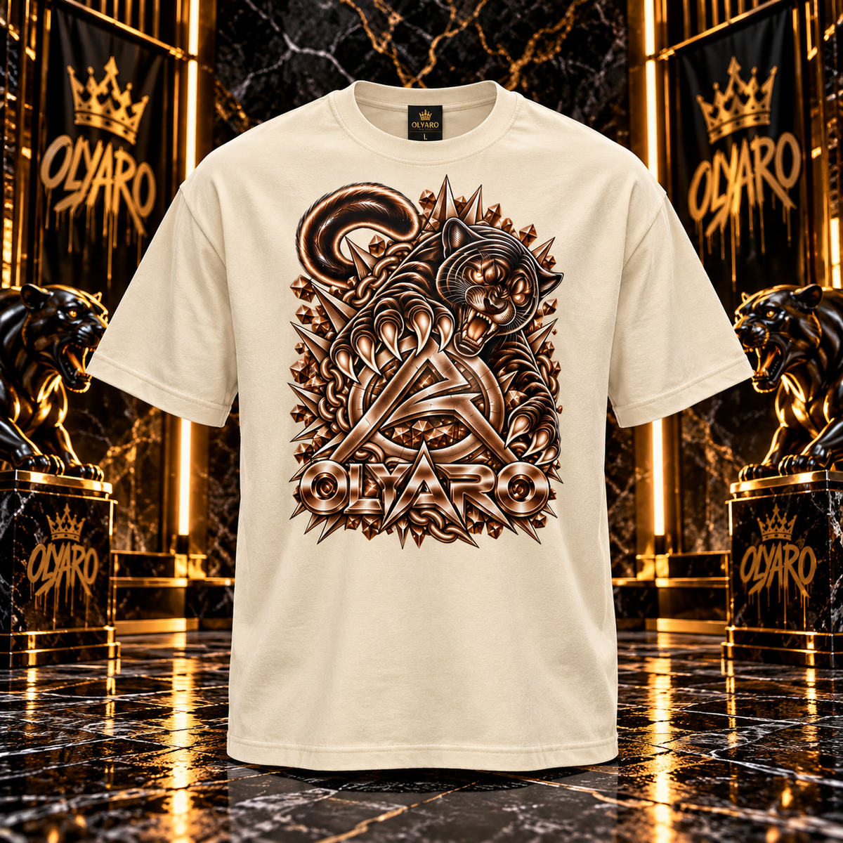 OLYARO -T-Shirt Beige Edition Brown