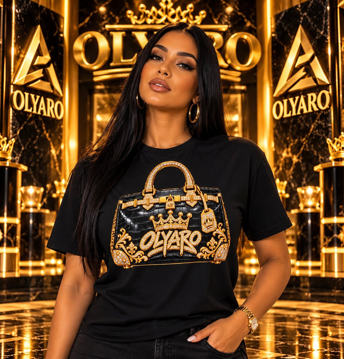 OLYARO -T-Shirt Black Edition Haute Couture