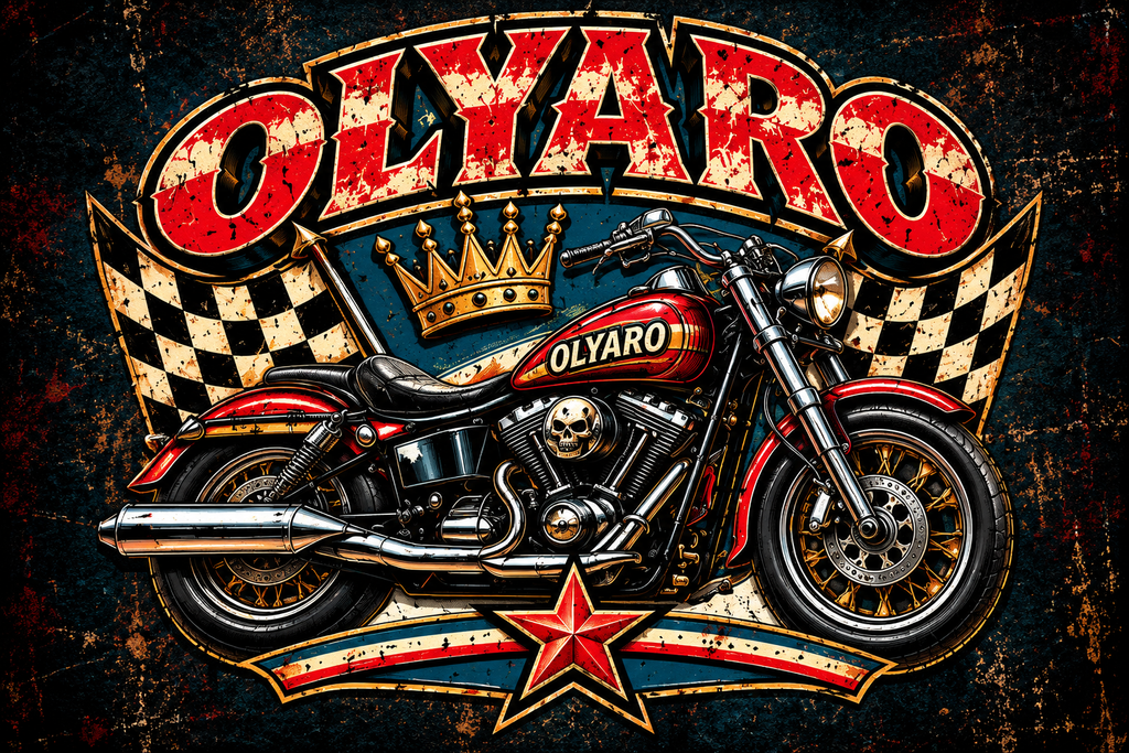 OLYARO -T-Shirt Black Edition Vintage Bike