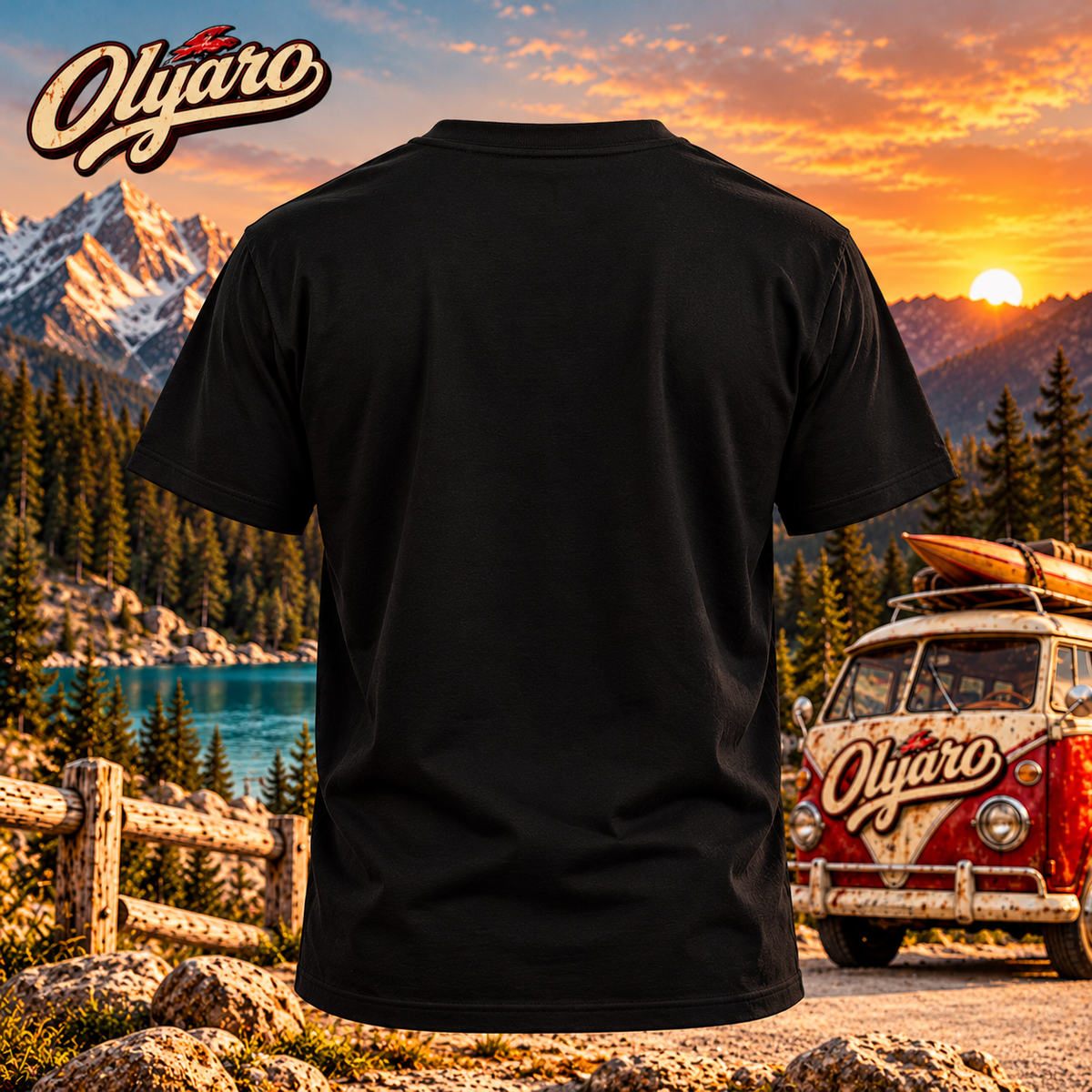 OLYARO -T-Shirt Black Edition Vintage Van