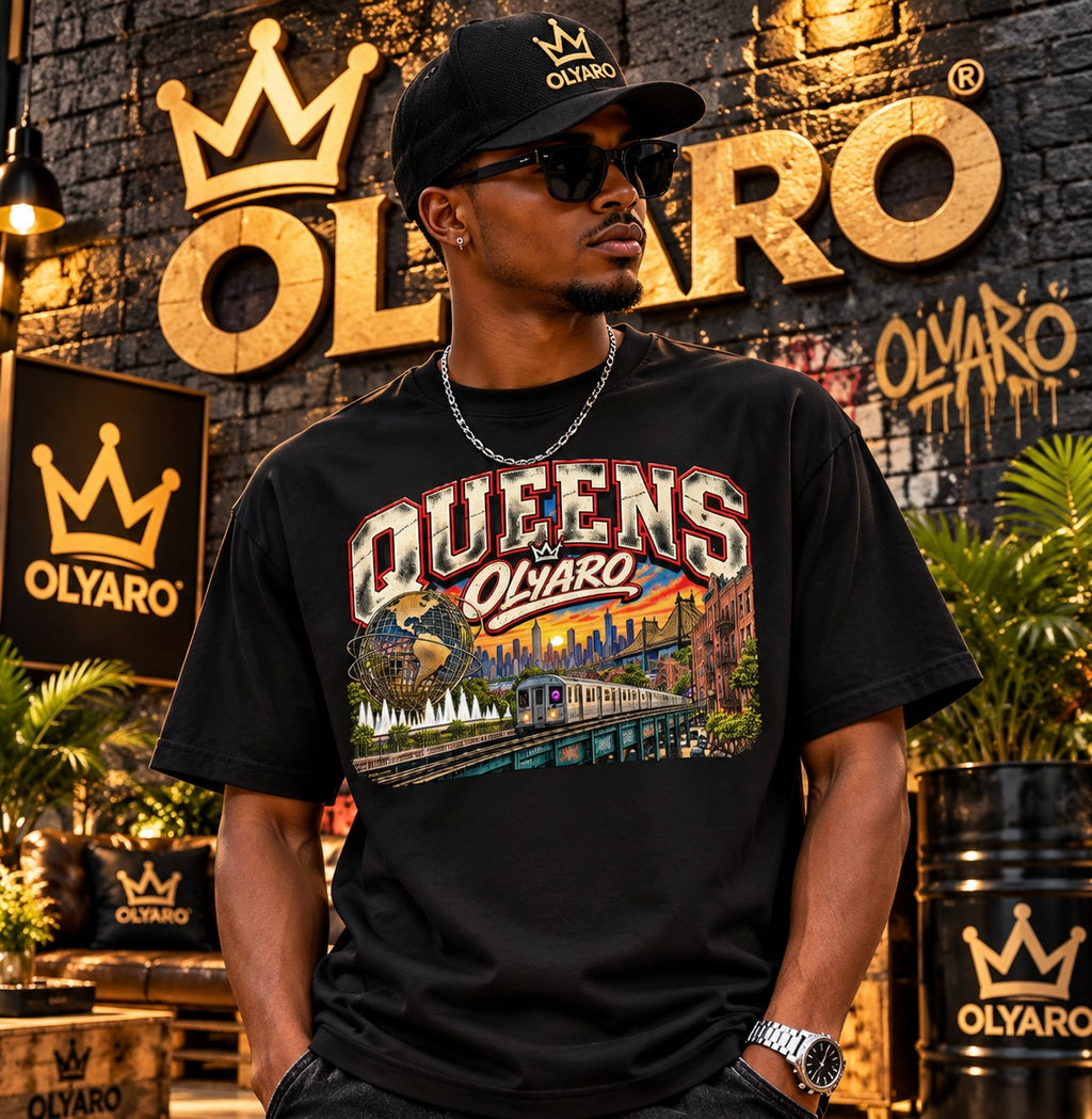 OLYARO -T-Shirt Black Edition Queens