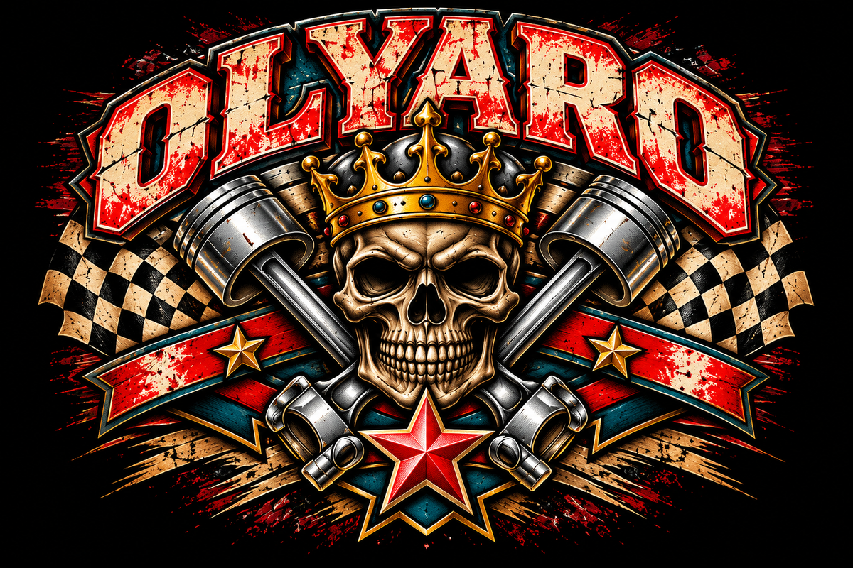 OLYARO -T-Shirt Black Edition Vintage Pistons