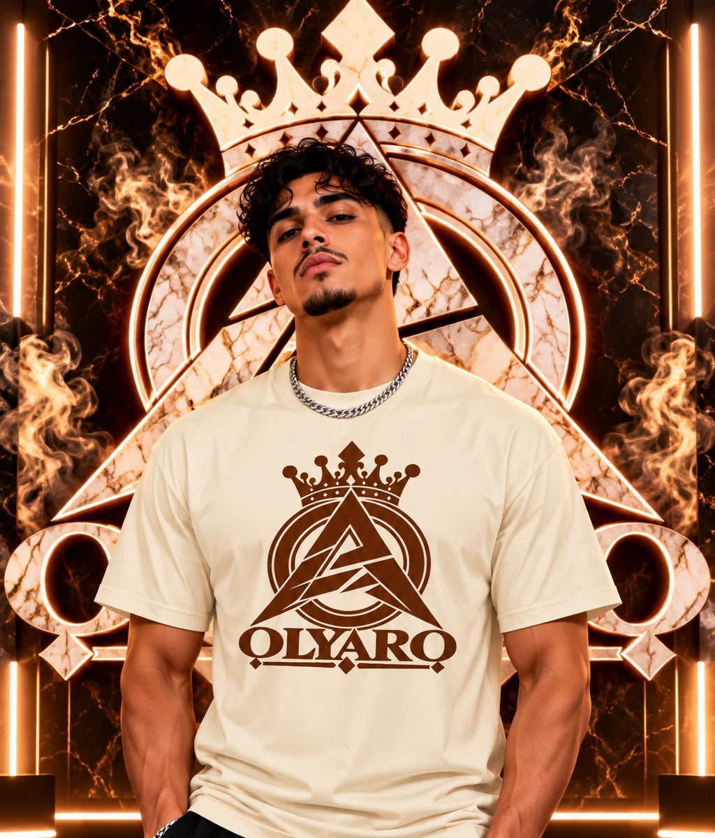 OLYARO -T-Shirt Beige Edition Classic King Brown