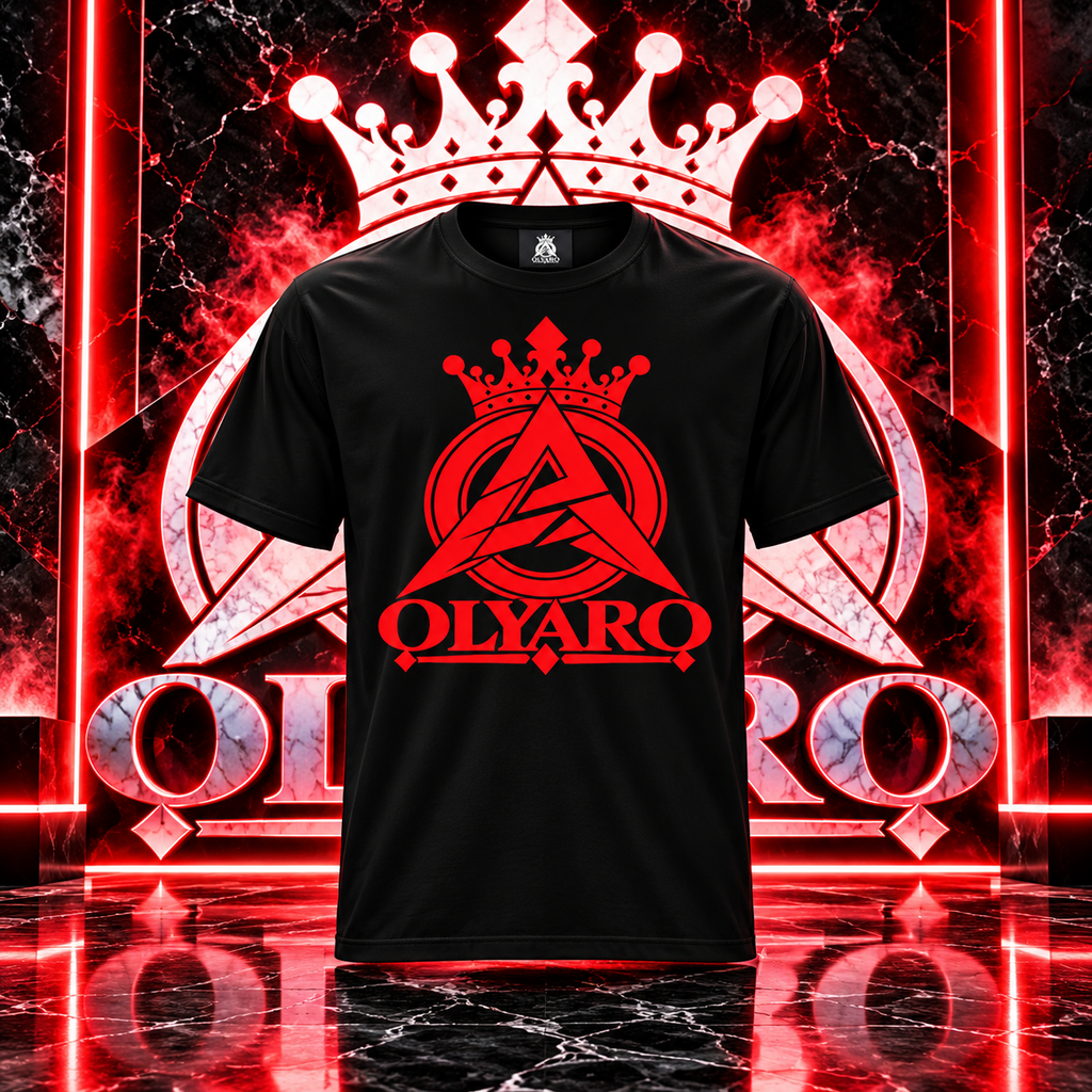 OLYARO -T-Shirt Black Edition Classic King Red