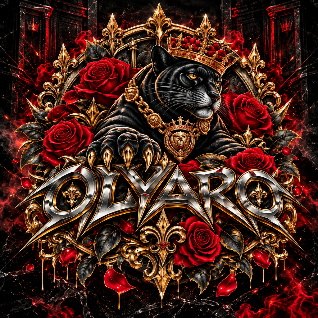 OLYARO -T-Shirt Black Edition Roses
