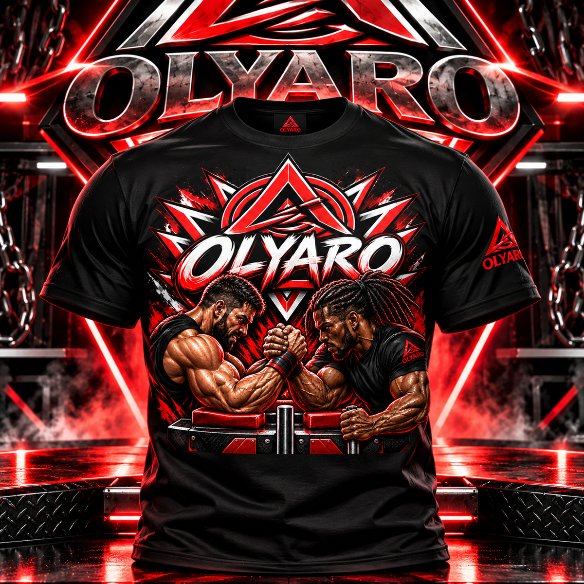 OLYARO -T-Shirt Black Edition Bras de Fer