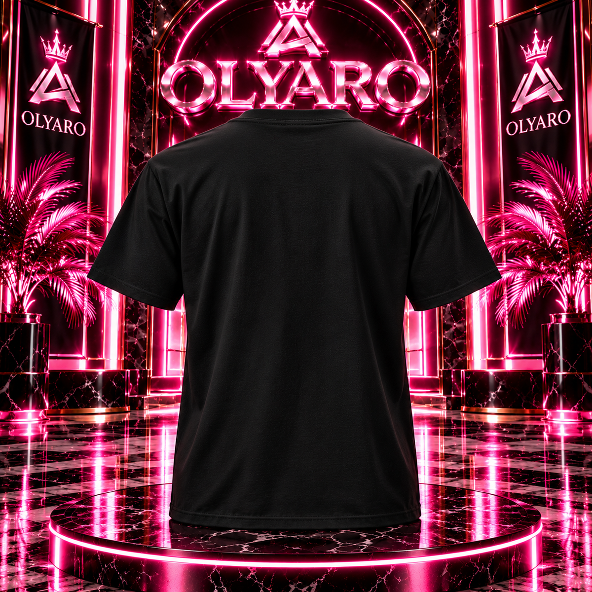 OLYARO -T-Shirt Black Edition Roses 2