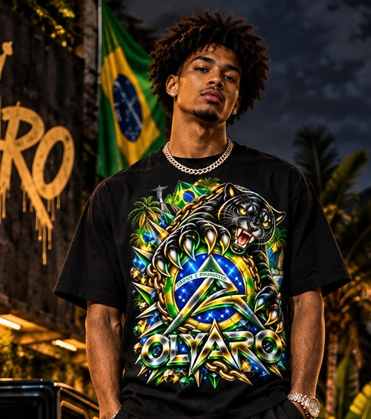 OLYARO -T-Shirt Black Edition Brésil