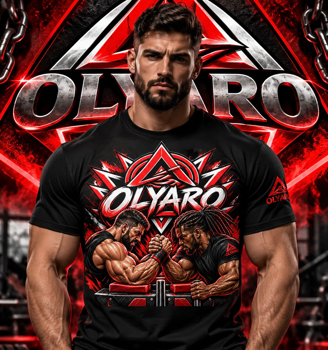 OLYARO -T-Shirt Black Edition Bras de Fer