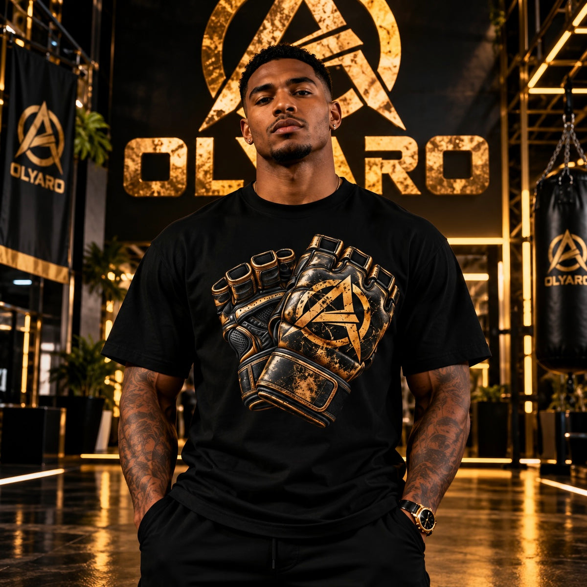 OLYARO -T-Shirt Black Edition Mma Vintage