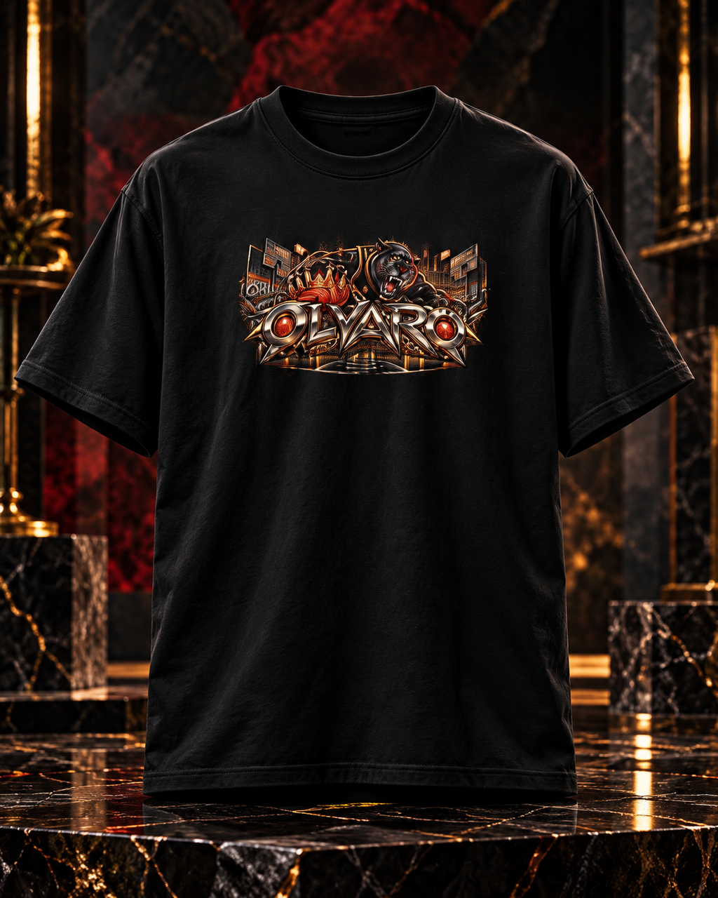 OLYARO -T-Shirt Black Edition Basket