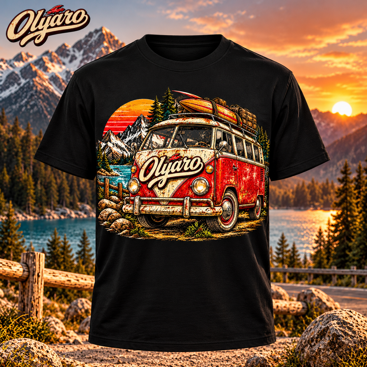 OLYARO -T-Shirt Black Edition Vintage Van