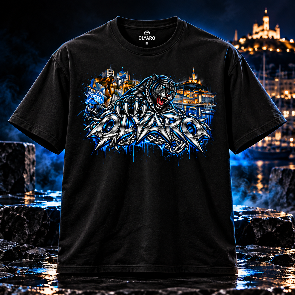 OLYARO -T-Shirt Black Edition Marseille
