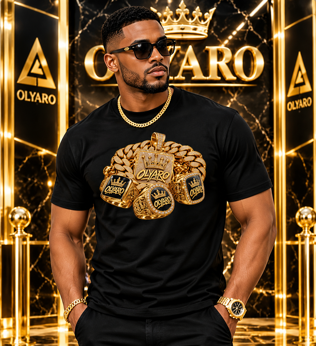 OLYARO -T-Shirt Black Edition Bijoux