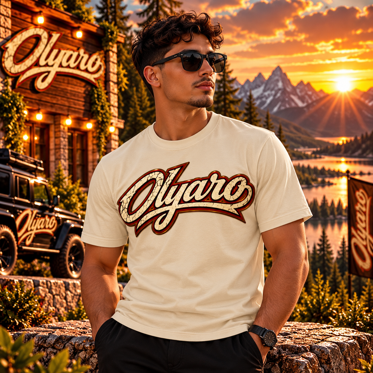 OLYARO -T-Shirt Beige  Edition Vintage